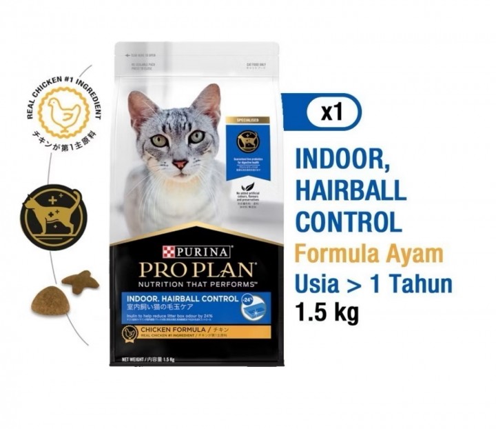 PROPLAN INDOOR & HAIRBALL 1,5kg